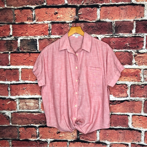 Madewell end on end tie front collared shirt - Picture 8 of 10